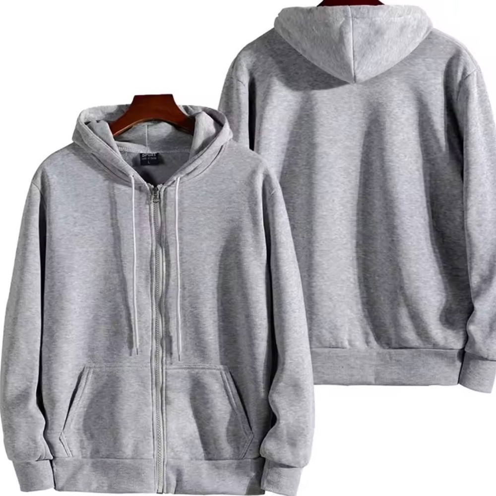 Gray Zip-Up Hoodie (read description)
